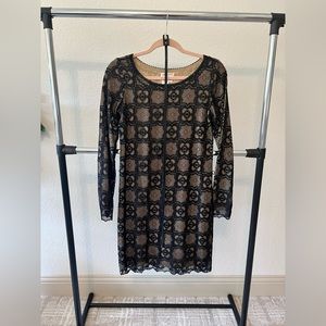 Black Lace Overlay Dress